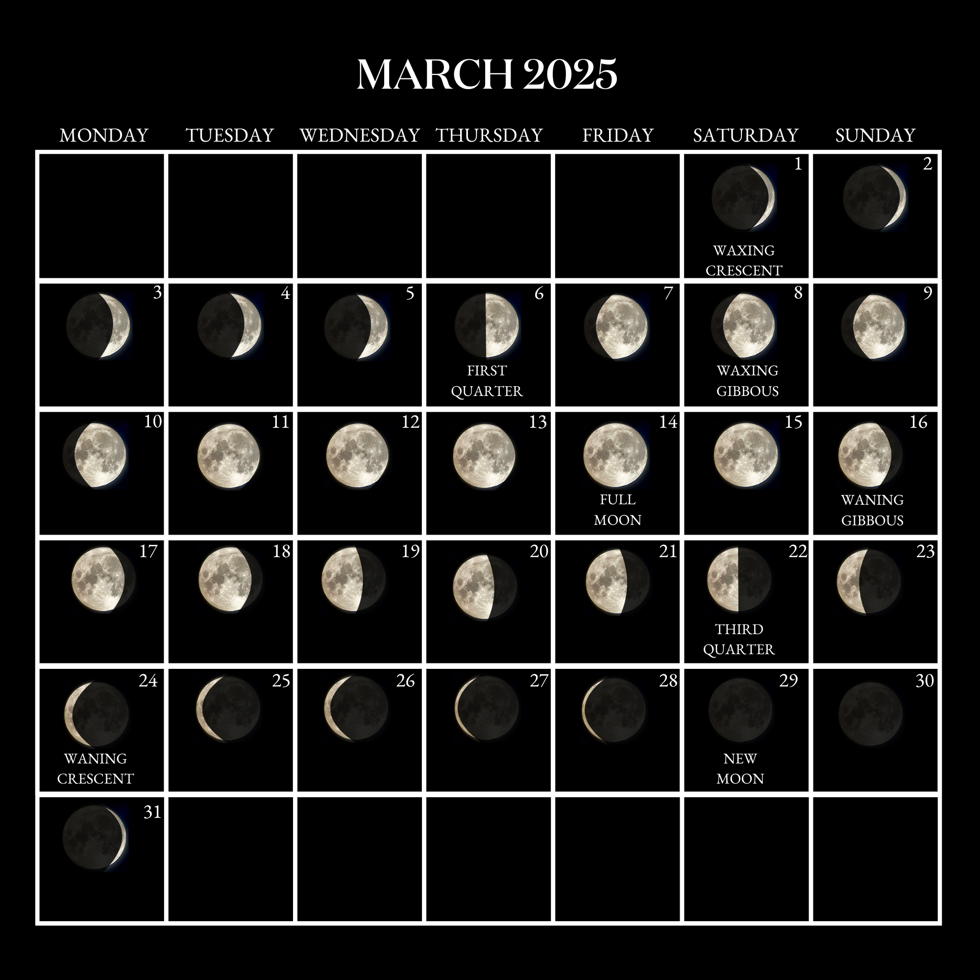 Jurlique Moon Calender 2025 楽しく intended for March 2025 Moon Calendar