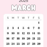 March 2025 Calendar   20 Cute & Free Printables | Saturdaygift Intended For Cute March 2025 Calendar