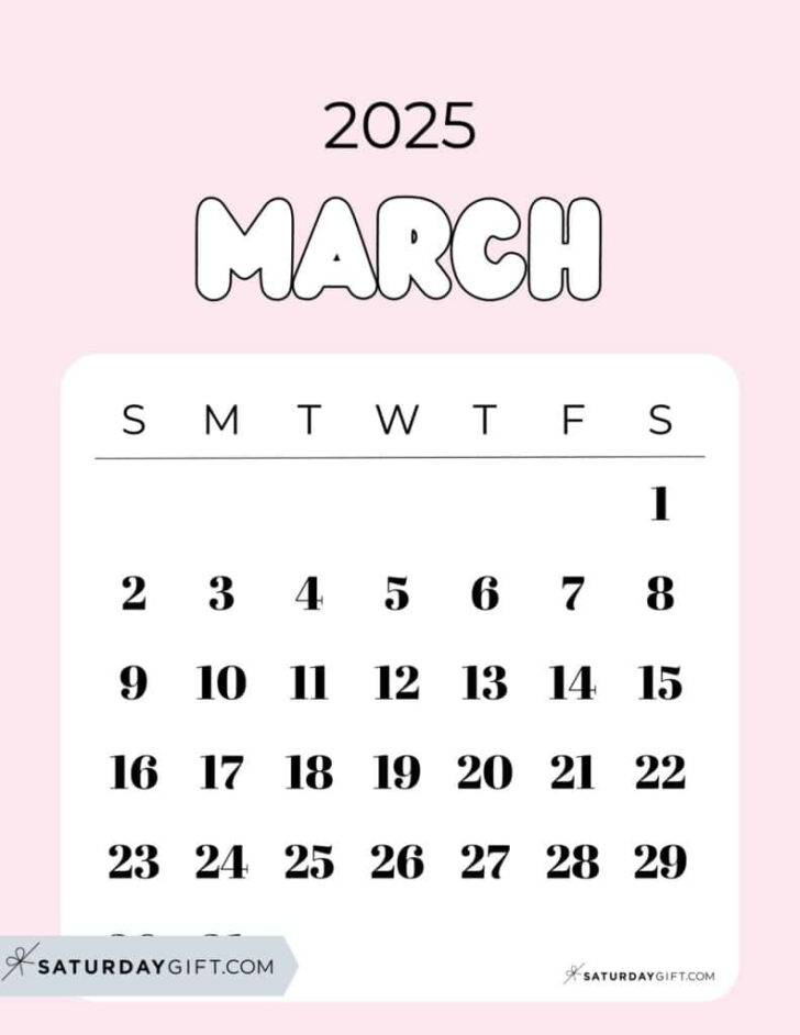 Cute March 2025 Calendar