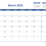 March 2025 Calendar Classic | Wikidates In March 2025 Printable Calendar Wiki