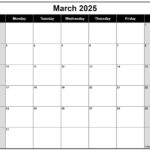 March 2025 Calendar | Free Printable Calendars Inside Blank Printable March 2025 Calendar