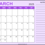 March 2025 Calendar (Free Printable) – Free Printables, Monograms Intended For March 2025 Calendar Printable With Notes