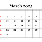 March 2025 Calendar | Free Printable Pdf, Xls And Png Within Free Printable March Calendar Numbers 2025