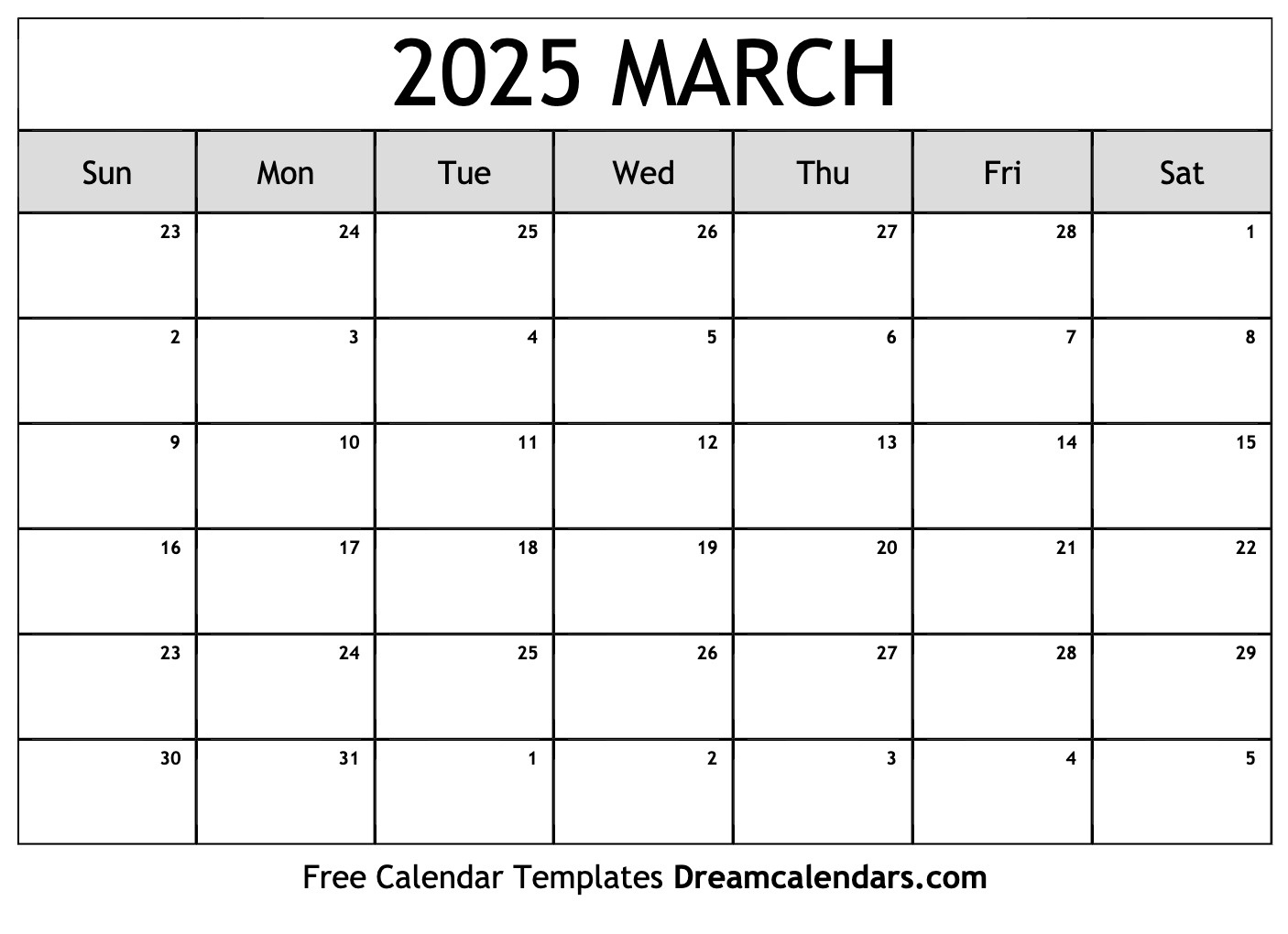 March 2025 Calendar - Free Printable With Holidays And Observances regarding March 25 Calendar Printable