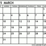 March 2025 Calendar Printable For 2025 Calendar March 2025