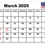 March 2025 Calendar Printable Pdf Template With Holidays For March 2025 Calendar With Holidays Printable