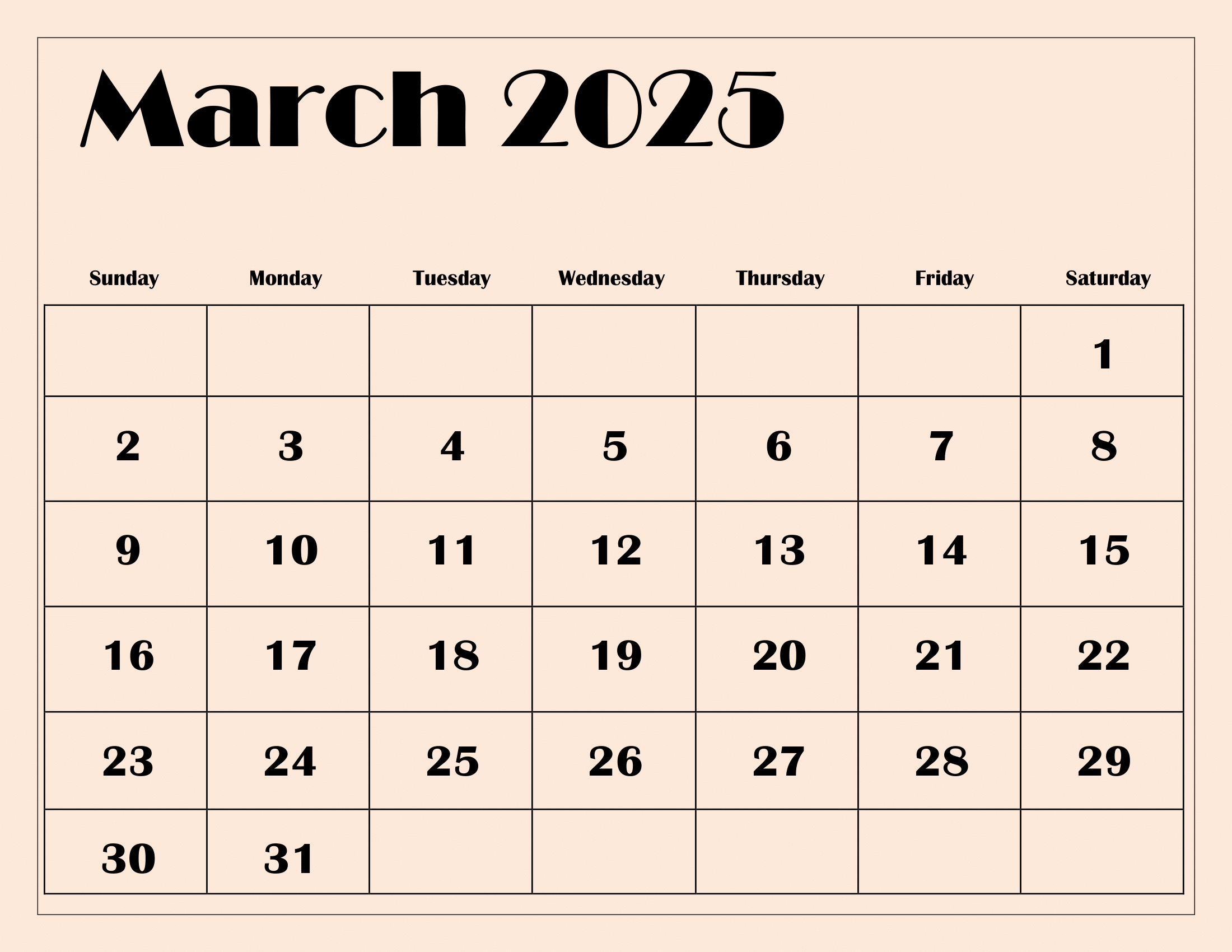 March 2025 Calendar Printable Pdf Template With Holidays intended for The Calendar For March 2025