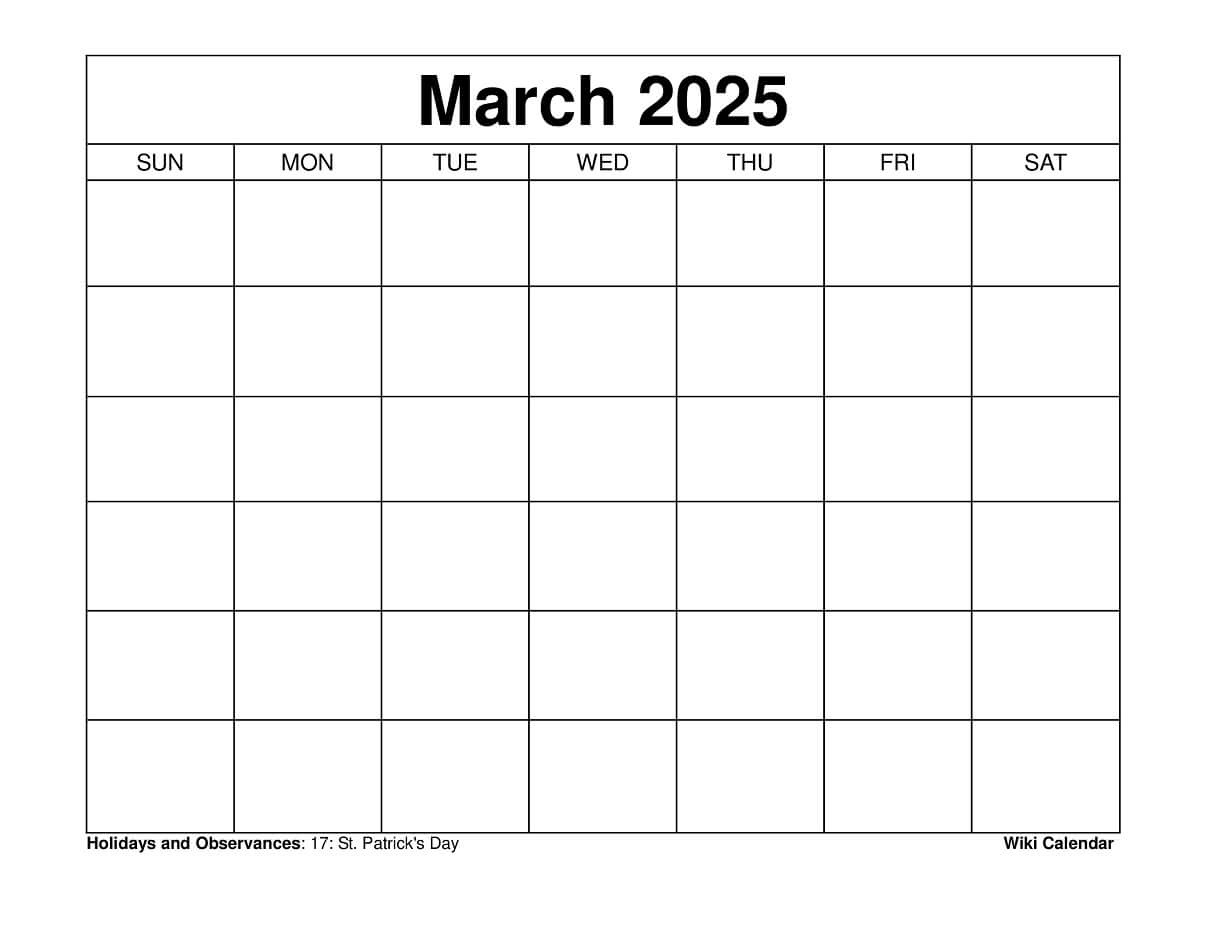 March 2025 Calendar - Printable Templates &amp;amp; More in General Blue March 2025 Calendar