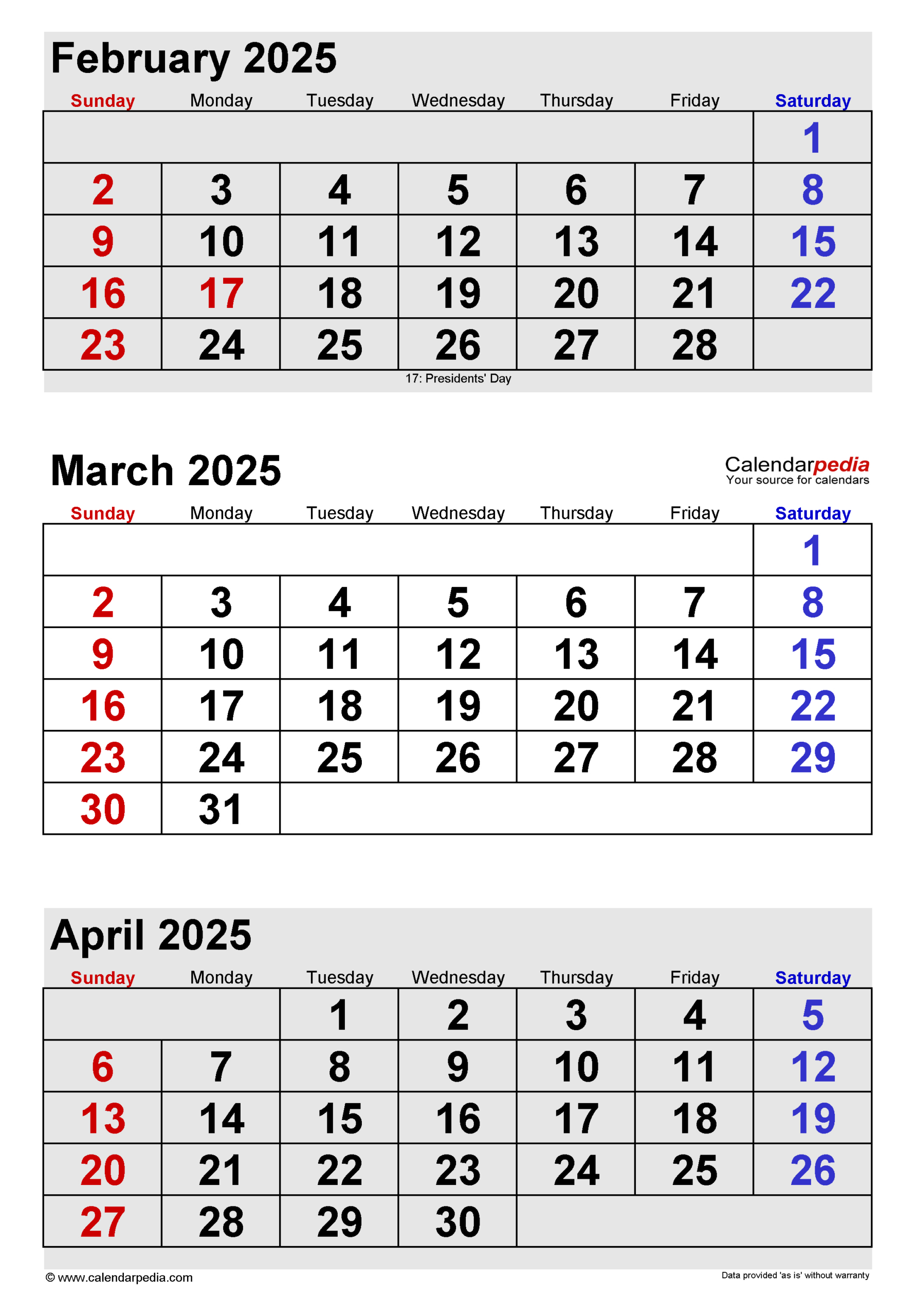 March 2025 Calendar | Templates For Word, Excel And Pdf for March And February Calendar 2025