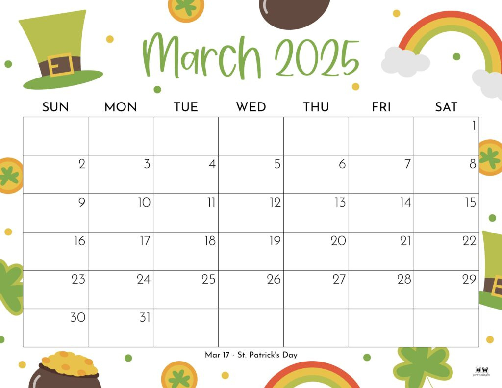 March 2025 Calendars - 107 Free Printables | Printabulls for Cute March 2025 Calendar Printable