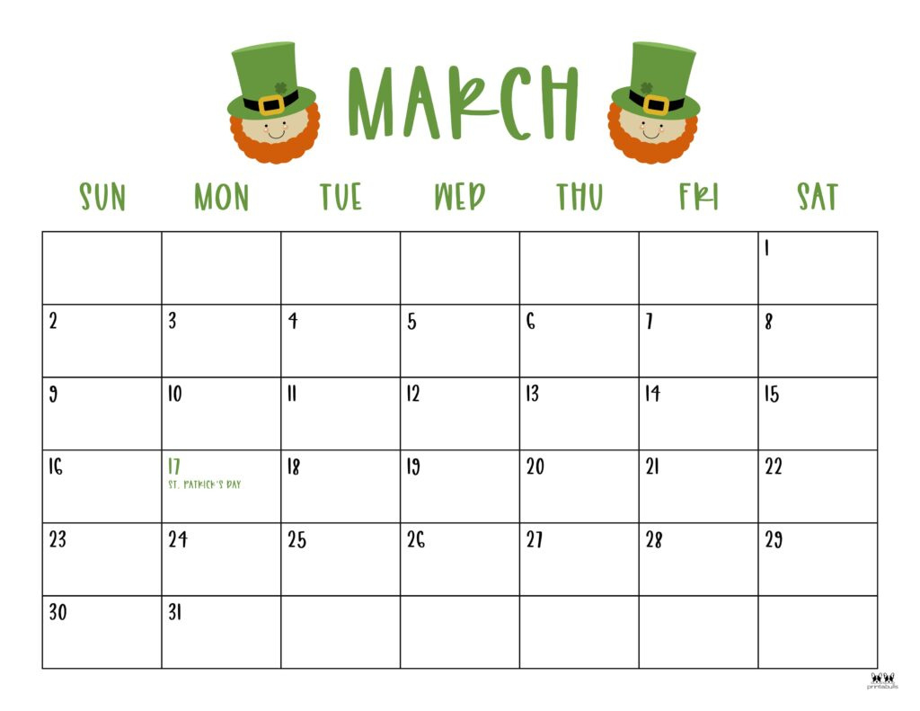 March 2025 Calendars - 107 Free Printables | Printabulls for March 2025 Holiday Calendar