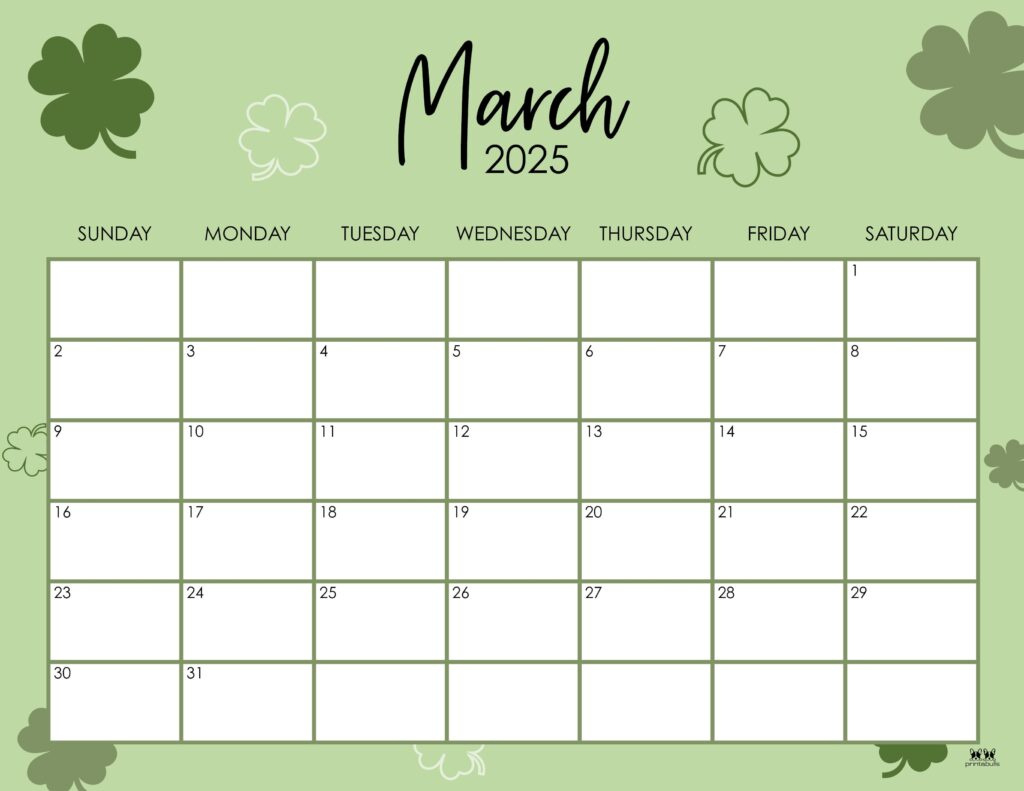 March 2025 Calendars - 107 Free Printables | Printabulls in Cute Printable March Calendar 2025