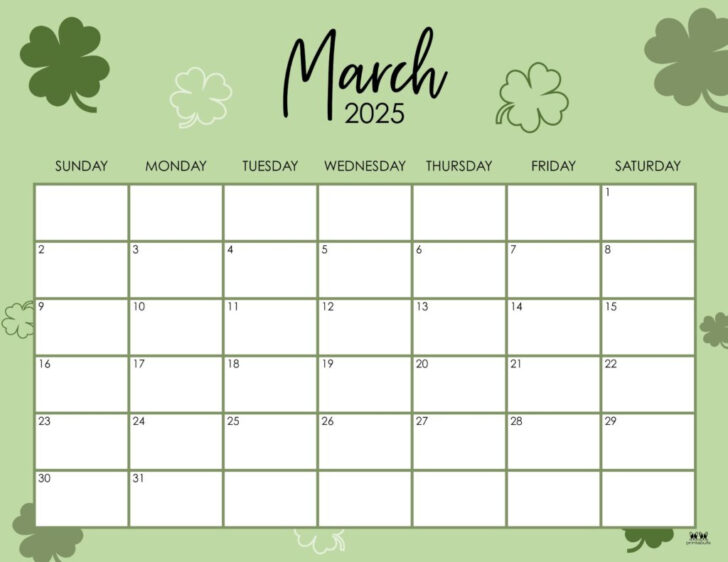 Printable 2025 Calendar March