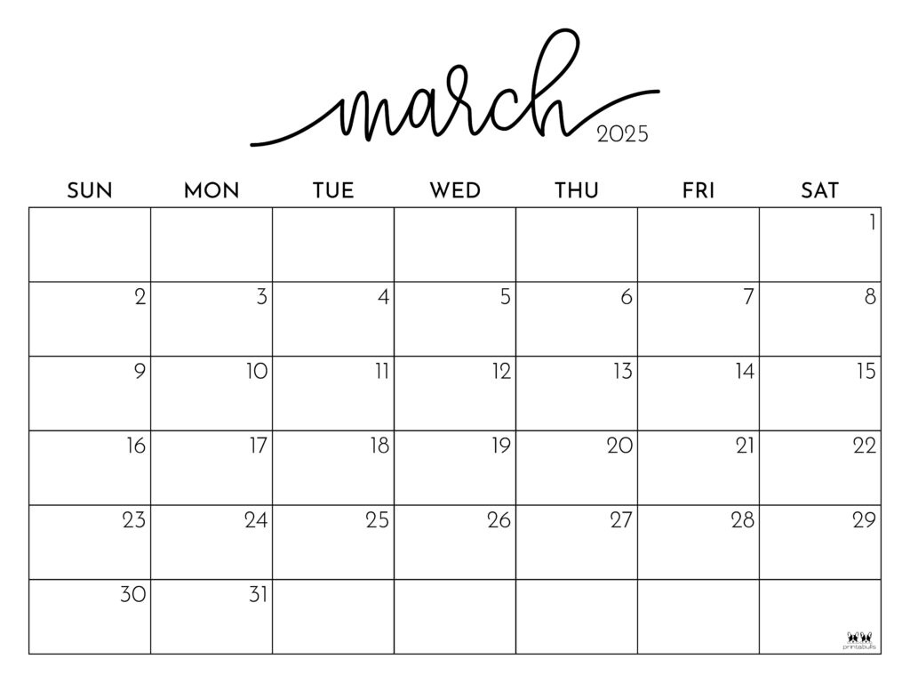 March 2025 Calendars - 107 Free Printables | Printabulls with regard to March Whiteboard Calendar Ideas 2025