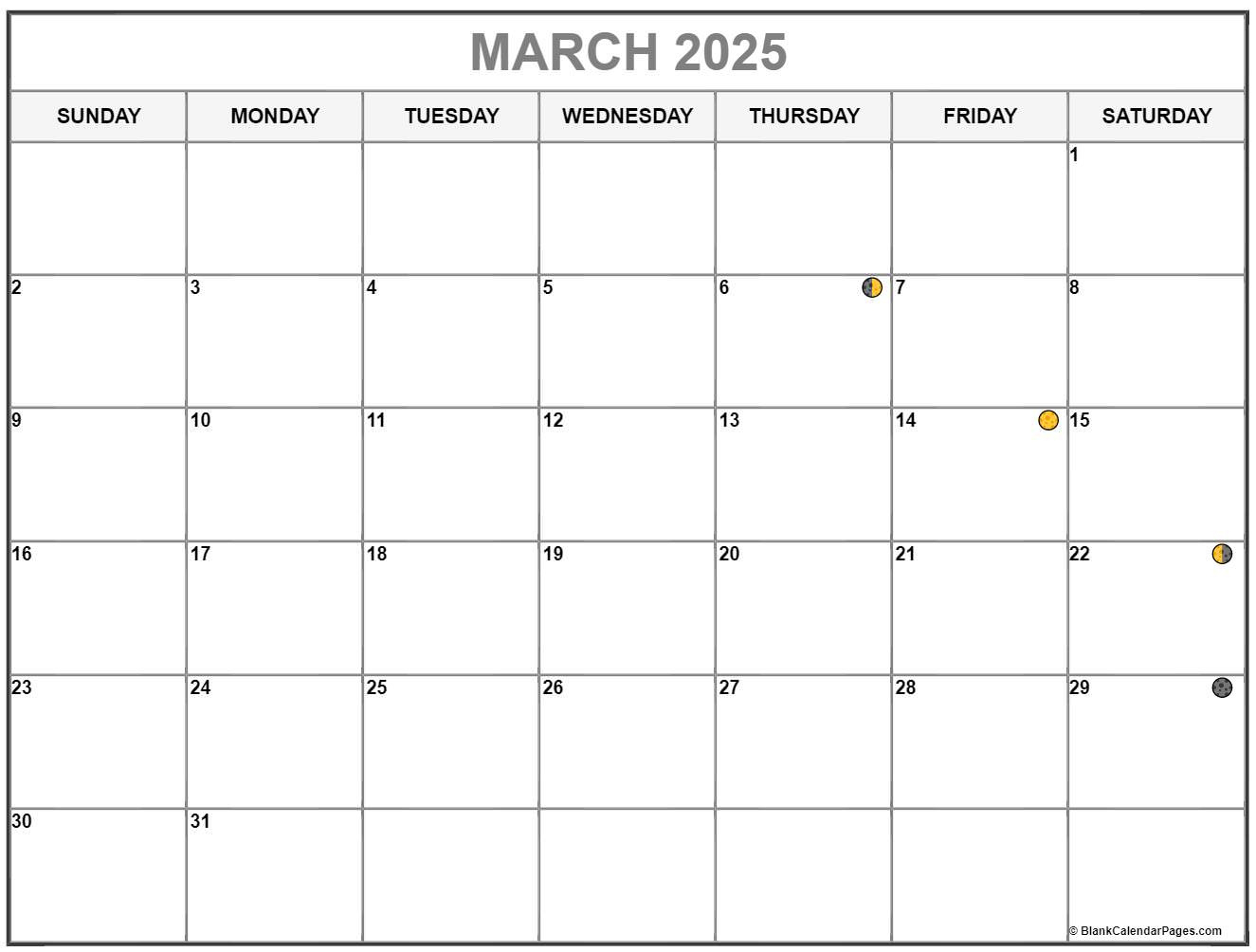 March 2025 Lunar Calendar | Moon Phase Calendar intended for Lunar Calendar March 2025