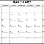 March 2025 With Holidays Calendar Inside Calendar Events In March 2025