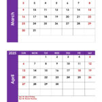 March And April 2025 Calendar Printable | Two Months Calendar In Calendar March And April 2025