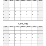 March And April 2025 Calendar | Wikidates For March And April Calendar Printable 2025